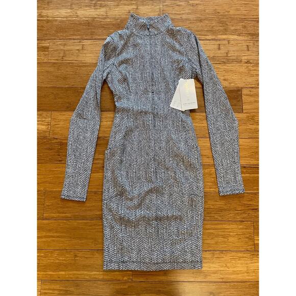 Athleta Delancey Textured Dress Braiden Black NWT XXS $169‎ Sporty Flattering - Picture 5 of 9